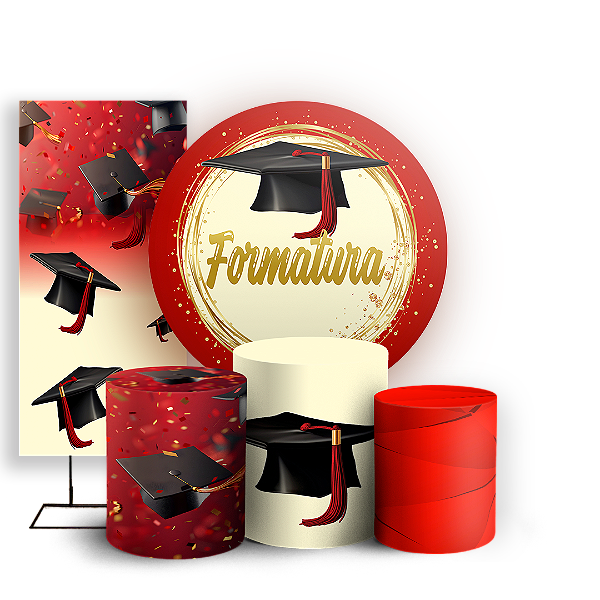 KIT Redondo Trio e Faixa - Formatura - Sublimado 3D