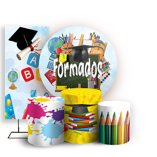 KIT Redondo Trio e Faixa - Formatura - Sublimado 3D