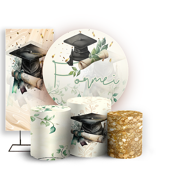 KIT Redondo Trio e Faixa - Formatura - Sublimado 3D