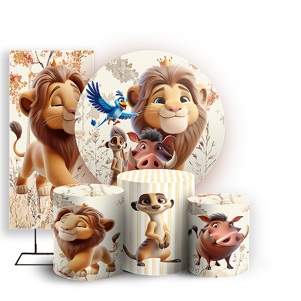 KIT Redondo Trio e Faixa - Rei Leao - Sublimado 3D