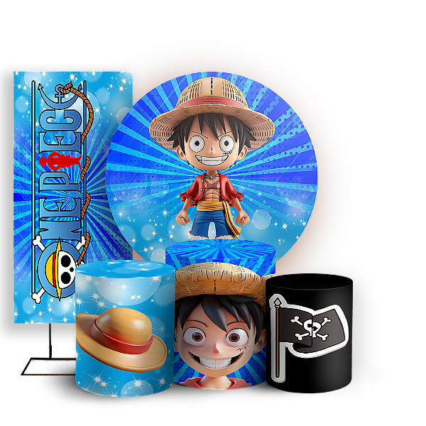 KIT Redondo Trio e Faixa - One Piece - Sublimado 3D