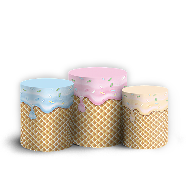 Trio Cilindro - Doces - Sublimado 3D + Elástico