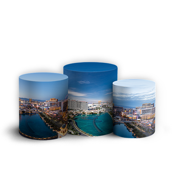 Trio Cilindro - Las Vegas - Sublimado 3D + Elástico