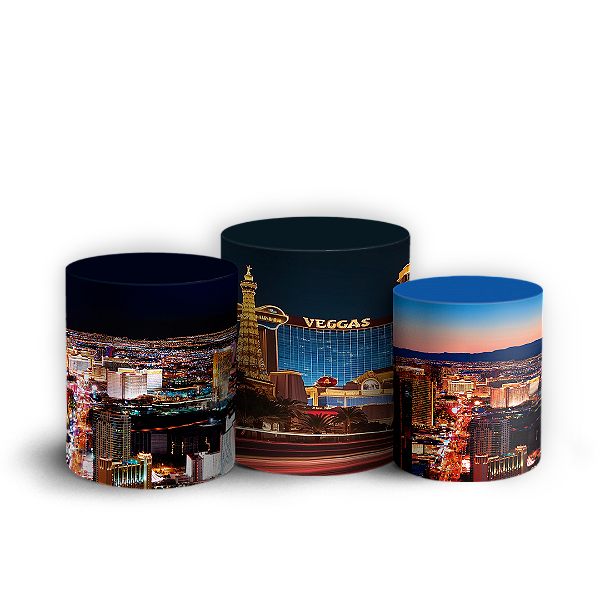 Trio Cilindro - Las Vegas - Sublimado 3D + Elástico