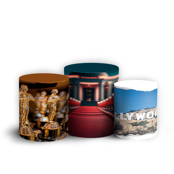 Trio Cilindro - Hollywood - Sublimado 3D + Elástico