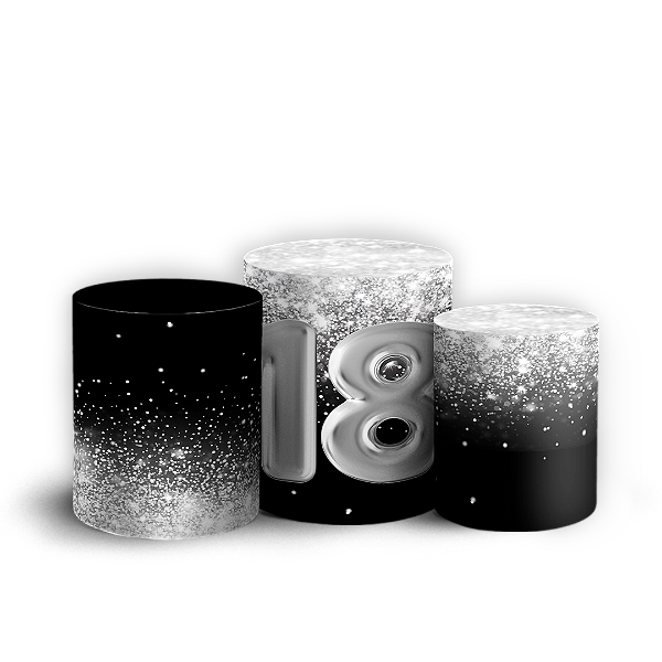 Trio Cilindro - 18 Anos - Sublimado 3D + Elástico