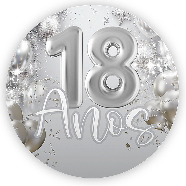 Painel Redondo - 18 Anos - Sublimado 3D