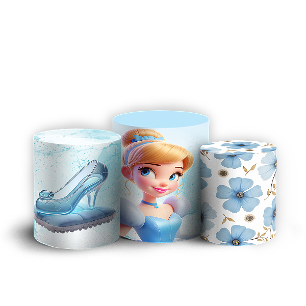 Trio Cilindro - Princesa Cinderela - Sublimado 3D + Elástico