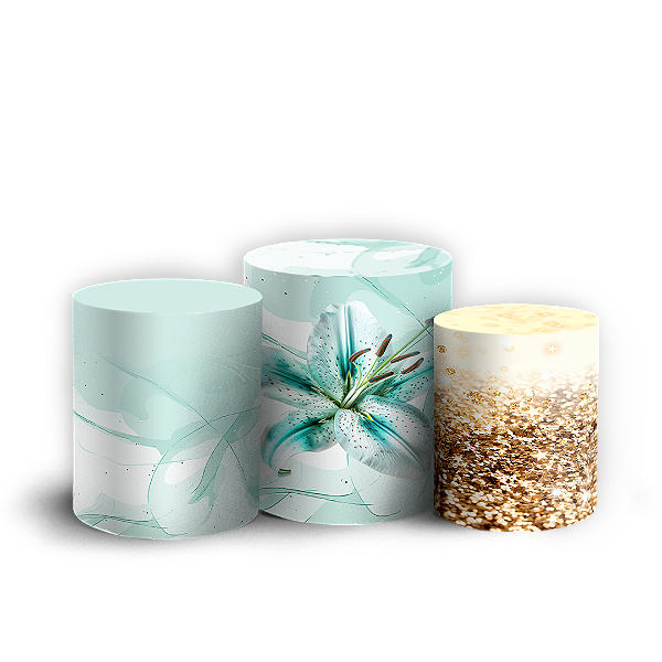 Trio Cilindro - Floral - Sublimado 3D + Elástico