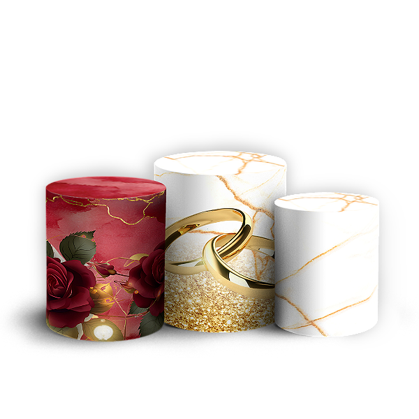 Trio Cilindro - Floral - Sublimado 3D + Elástico