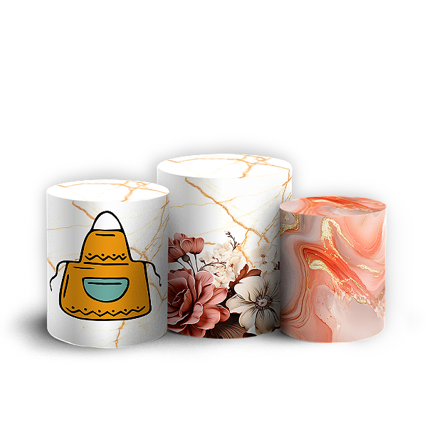 Trio Cilindro - Cha De Casa Nova - Sublimado 3D + Elástico