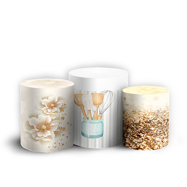 Trio Cilindro - Cha De Casa Nova - Sublimado 3D + Elástico