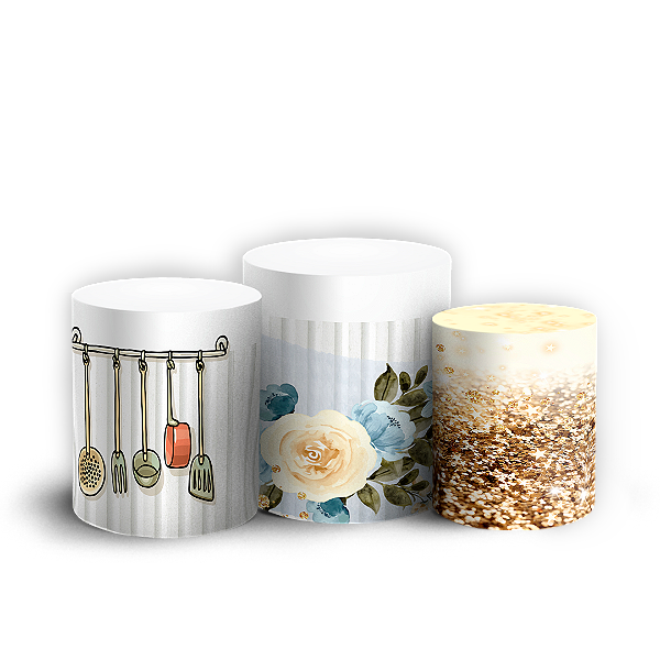 Trio Cilindro - Cha De Casa Nova - Sublimado 3D + Elástico