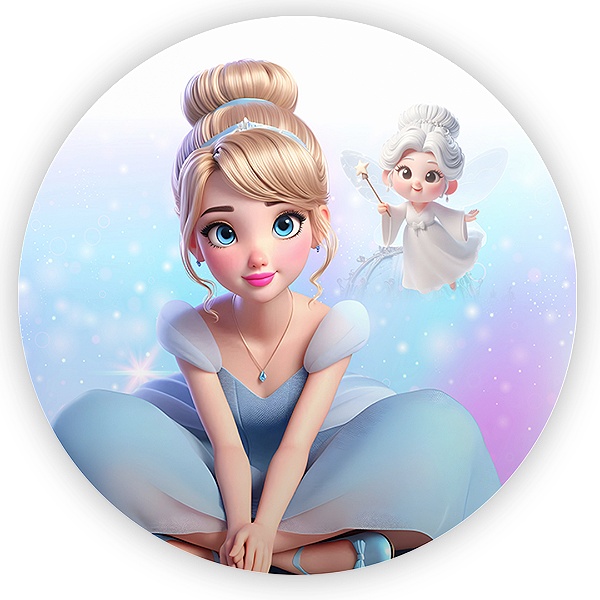 Painel Redondo - Princesa Cinderela - Sublimado 3D