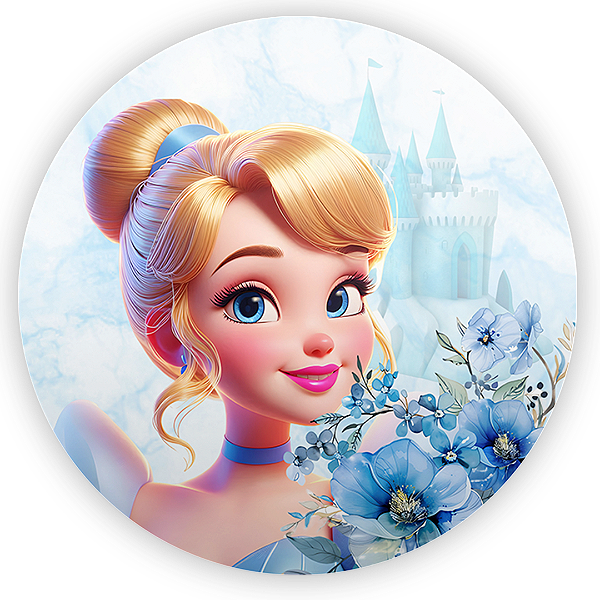 Painel Redondo - Princesa Cinderela - Sublimado 3D