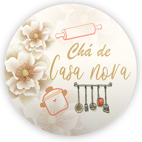Painel Redondo - Cha De Casa Nova - Sublimado 3D
