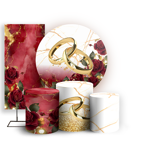 KIT Redondo Trio e Faixa - Floral - Sublimado 3D