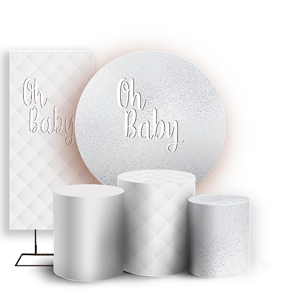 KIT Redondo Trio e Faixa - Oh Baby - Sublimado 3D