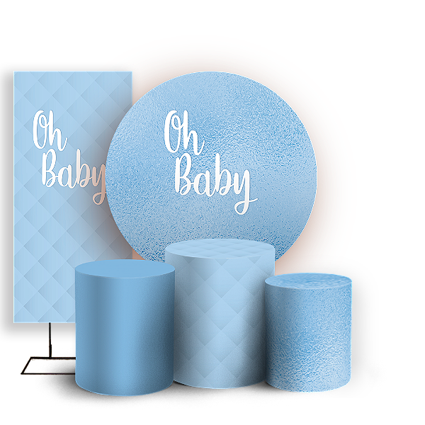 KIT Redondo Trio e Faixa - Oh Baby - Sublimado 3D