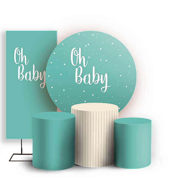 KIT Redondo Trio e Faixa - Oh Baby - Sublimado 3D