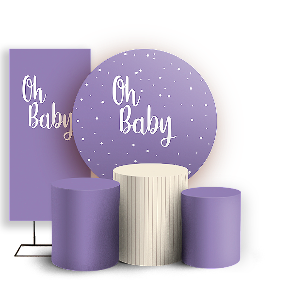 KIT Redondo Trio e Faixa - Oh Baby - Sublimado 3D