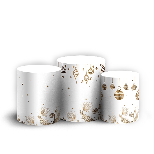 Trio Cilindro - Natal - Sublimado 3D + Elástico