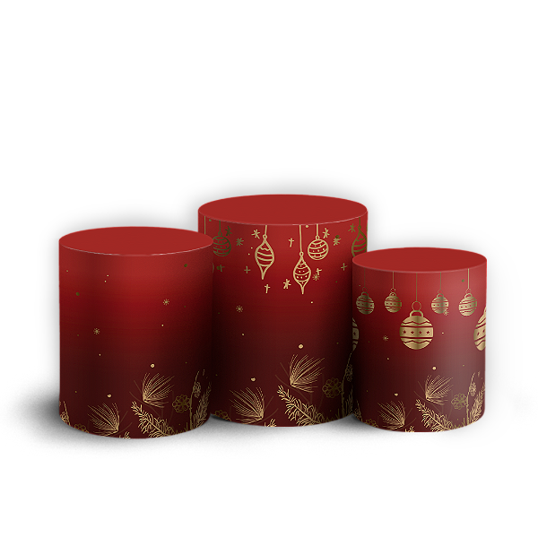 Trio Cilindro - Natal - Sublimado 3D + Elástico