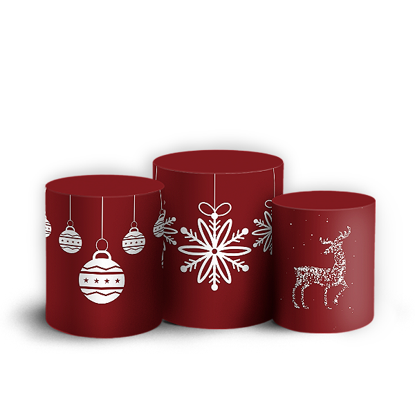 Trio Cilindro - Natal - Sublimado 3D + Elástico