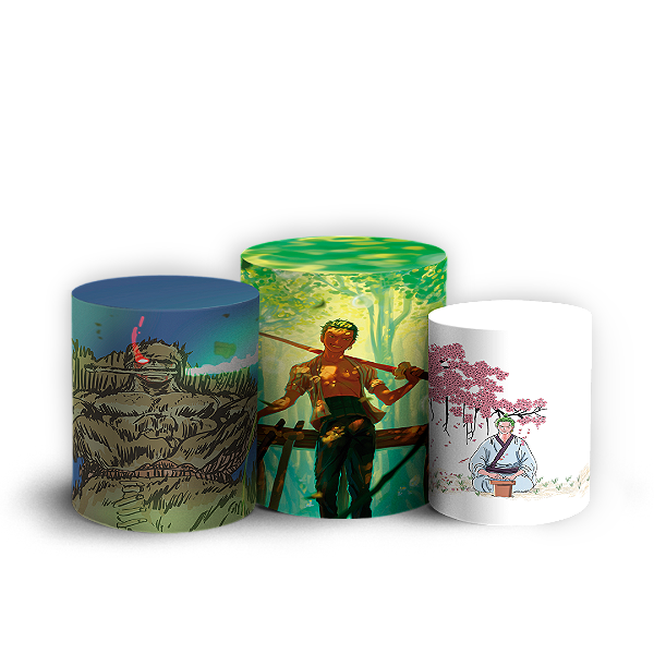Trio Cilindro - Zoro One Piece - Sublimado 3D + Elástico