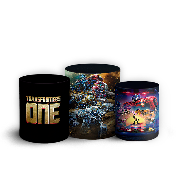 Trio Cilindro - Transformers - Sublimado 3D + Elástico