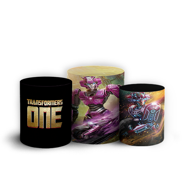 Trio Cilindro - Transformers - Sublimado 3D + Elástico