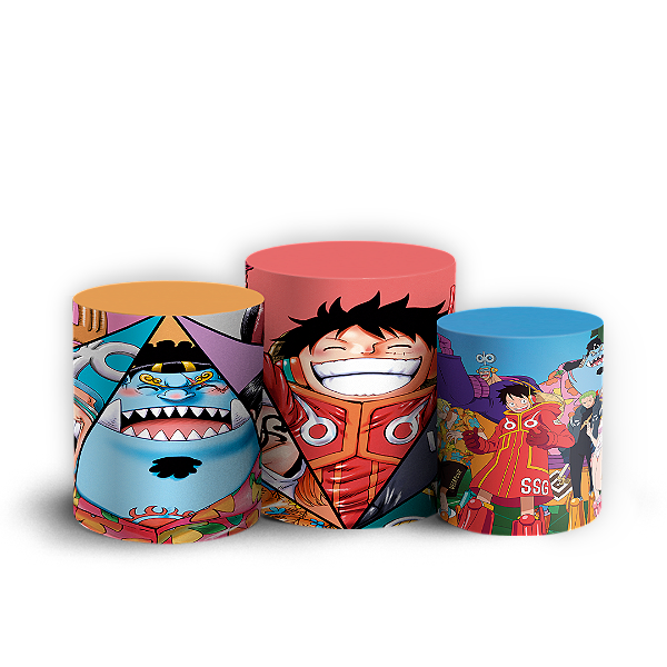 Trio Cilindro - One Piece - Sublimado 3D + Elástico