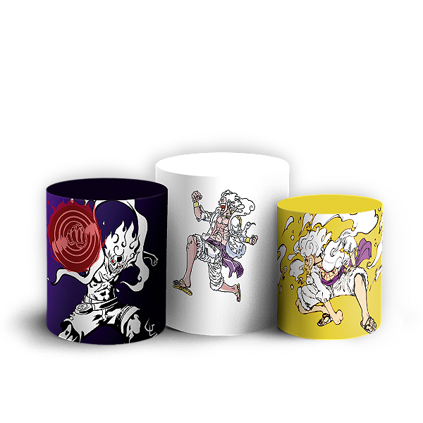 Trio Cilindro - Luffy One Piece - Sublimado 3D + Elástico