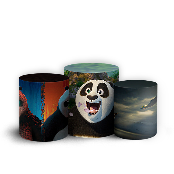 Trio Cilindro - Kung Fu Panda - Sublimado 3D + Elástico