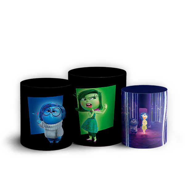 Trio Cilindro - Divertida Mente - Sublimado 3D + Elástico