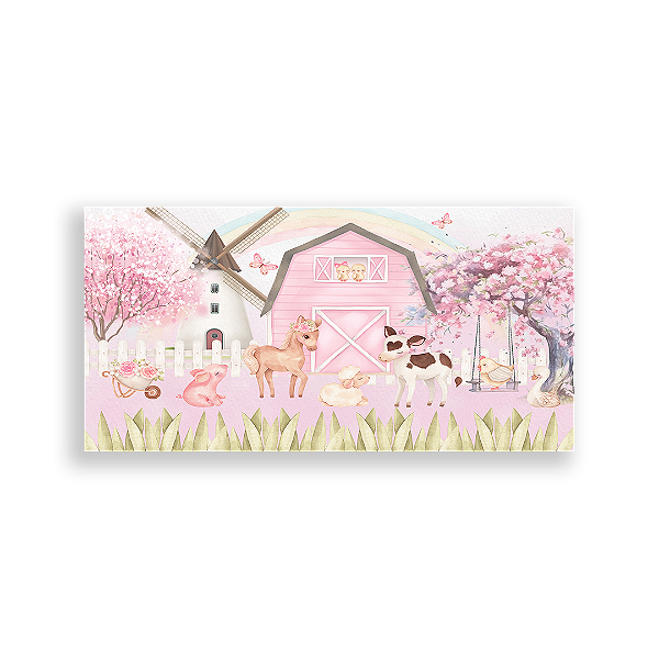 Painel Retangular - Fazendinha - Sublimado 3D