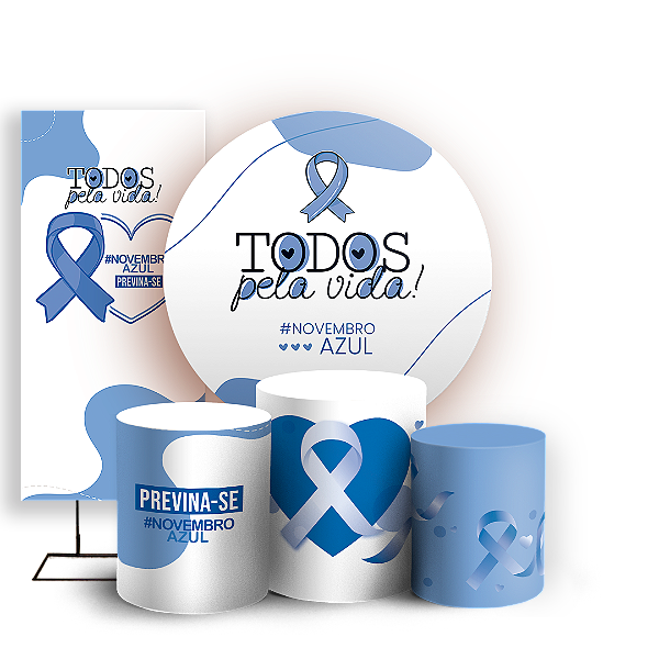 KIT Redondo Trio e Faixa - Novembro Azul - Sublimado 3D