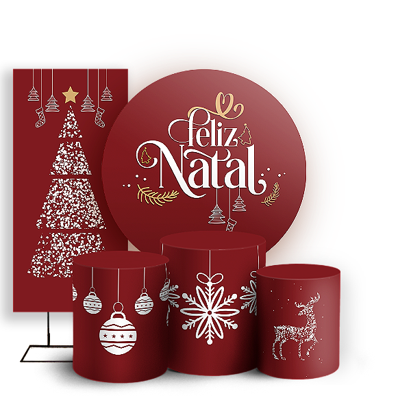 KIT Redondo Trio e Faixa - Natal - Sublimado 3D