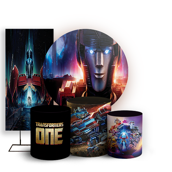 KIT Redondo Trio e Faixa - Transformers - Sublimado 3D