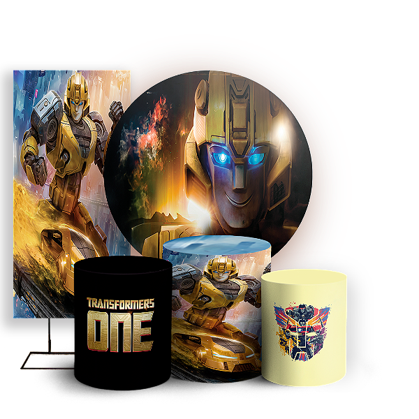 KIT Redondo Trio e Faixa - Transformers - Sublimado 3D