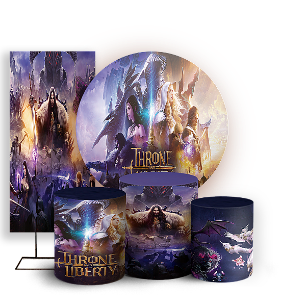 KIT Redondo Trio e Faixa - Throne And Liberty - Sublimado 3D