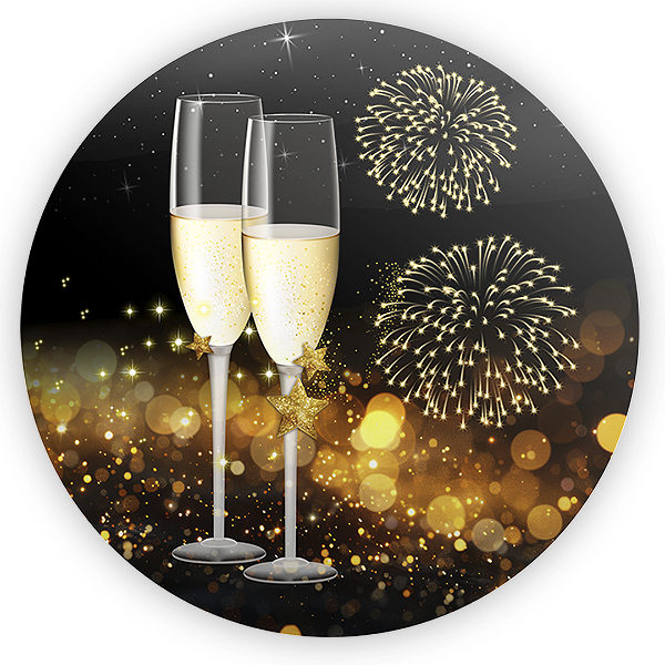 Painel Redondo - Ano Novo - Sublimado 3D