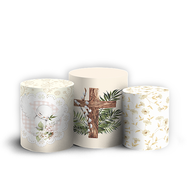 Trio Cilindro - Natal - Sublimado 3D + Elástico