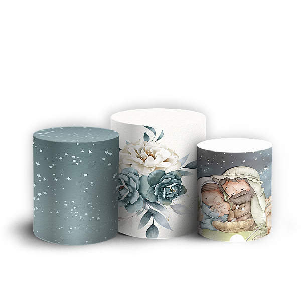 Trio Cilindro - Natal - Sublimado 3D + Elástico