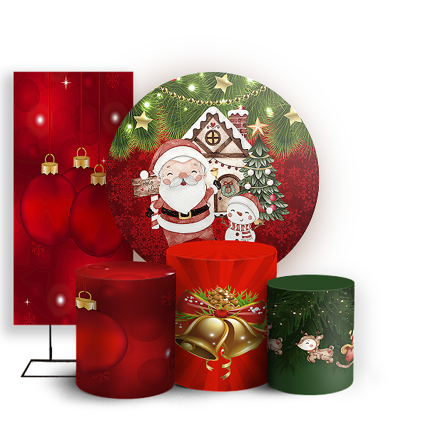 KIT Redondo Trio e Faixa - Natal - Sublimado 3D