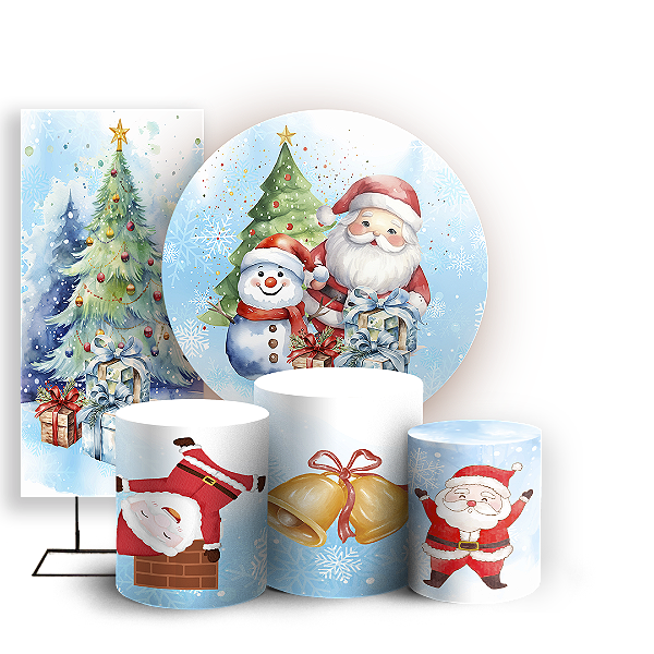 KIT Redondo Trio e Faixa - Natal - Sublimado 3D