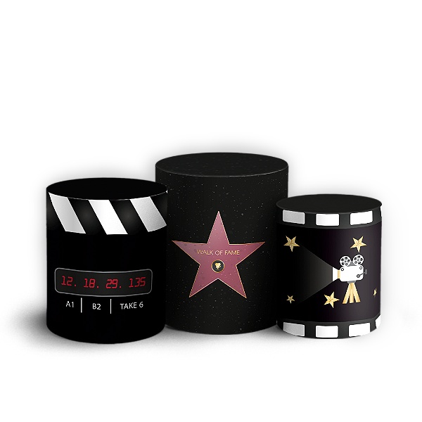 Trio Cilindro - Hollywood - Sublimado 3D + Elástico