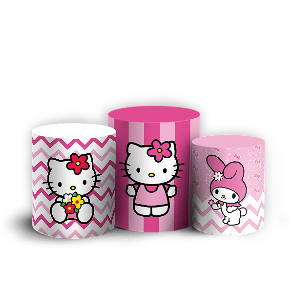 Trio Cilindro - Hello Kitty - Sublimado 3D + Elástico