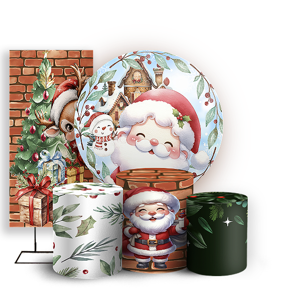 KIT Redondo Trio e Faixa - Natal - Sublimado 3D