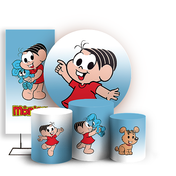 KIT Redondo Trio e Faixa - Monica Turma da Monica - Sublimado 3D